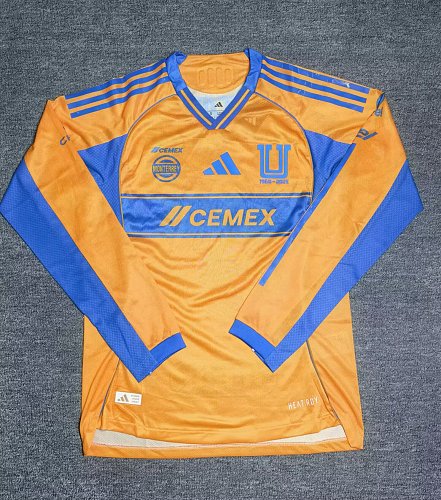 Amarillo Tigres Versión Jugador Manga Larga