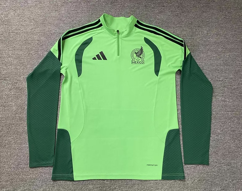 25 Verde Neón México Sudadera Entrenamiento medio cierre