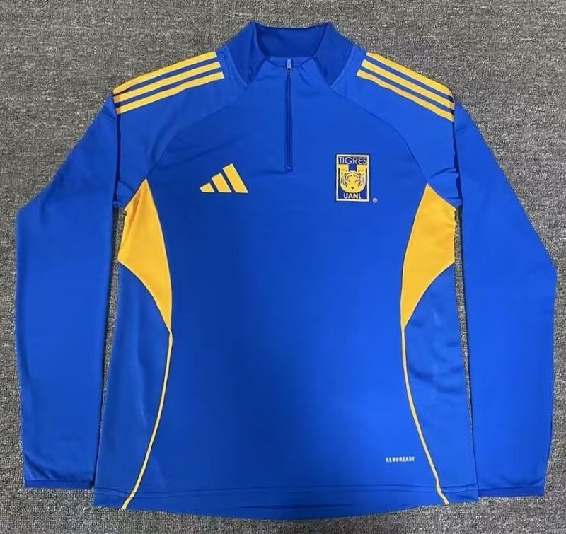25 Azul Tigres Sudadera medio cierre
