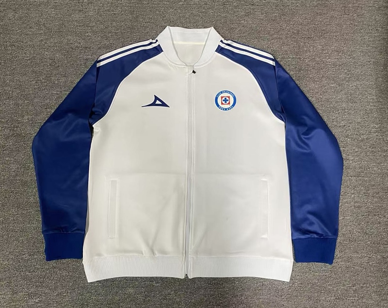 25 Cruz Azul Blanco Chaqueta cierre largo