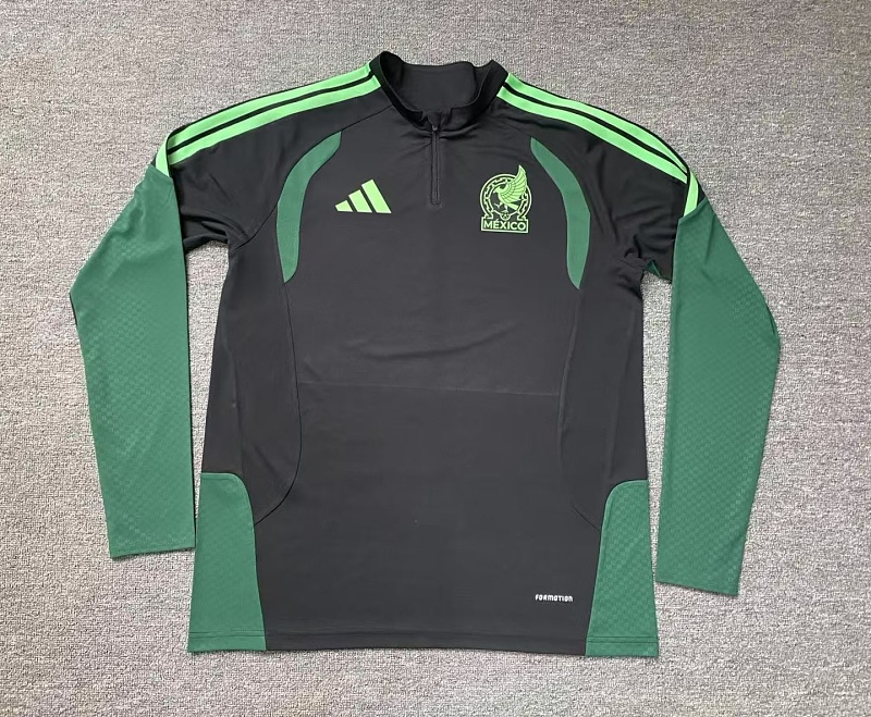 25 Negro México Sudadera Entrenamiento medio cierre